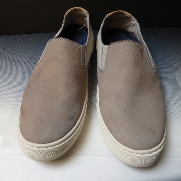 COLE HAAN BEIGE GRANDPRO LEATHER SLIPONS